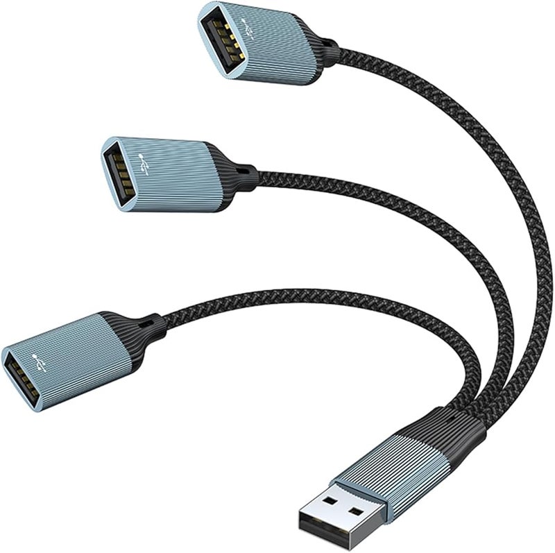 3 USB Female Port Converter Adapter For Computer Keyboard Printer Camera Charging - Image 2